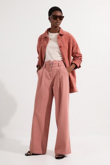 Denim Indigo Wide Leg Pants rose