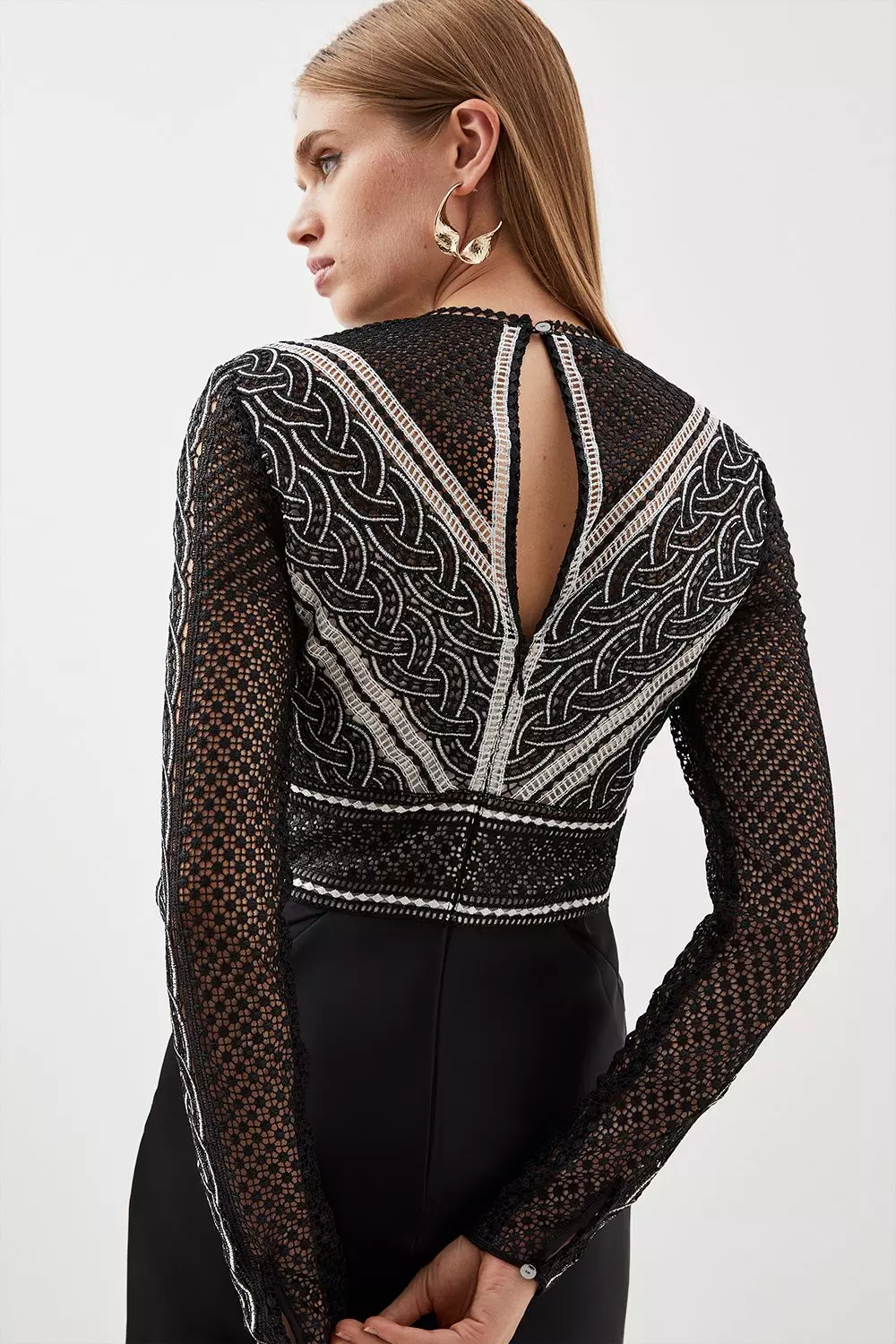 Guipure Lace Satin Woven Maxi Dress Karen Millen