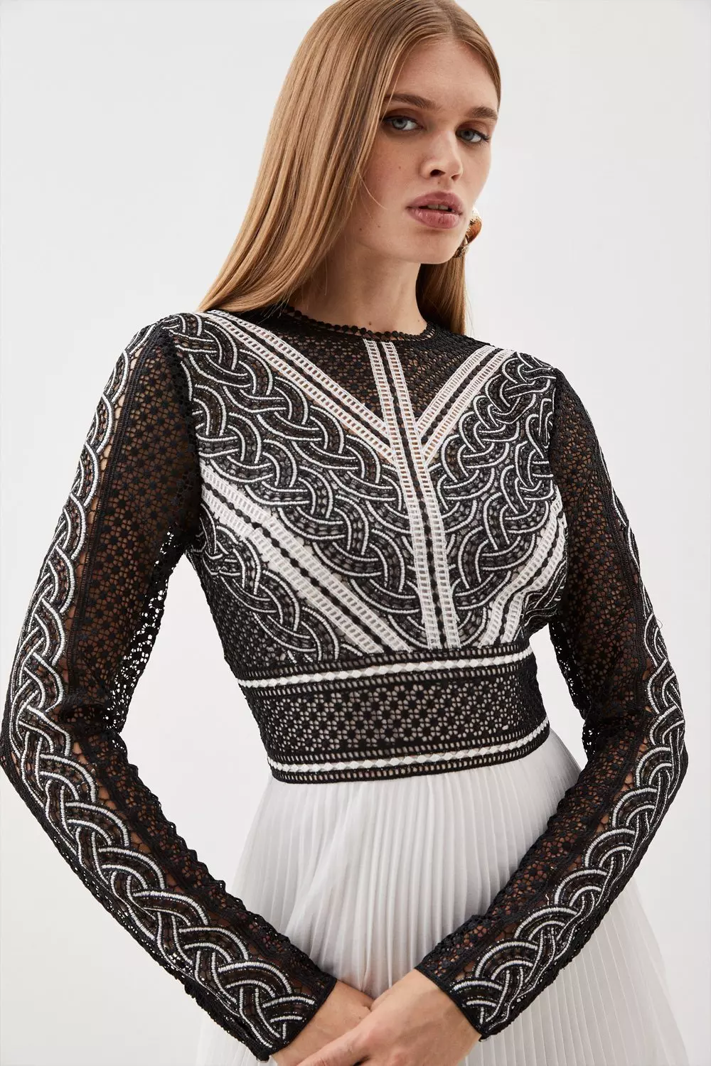 Karen millen embroidered lace midi dress best sale