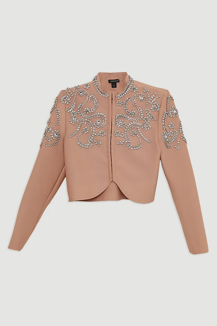 Figure Form Bandage Embellished Knit Jacket | Karen Millen Figure Form Bandage Embellished Knit Jacket | Karen Millen