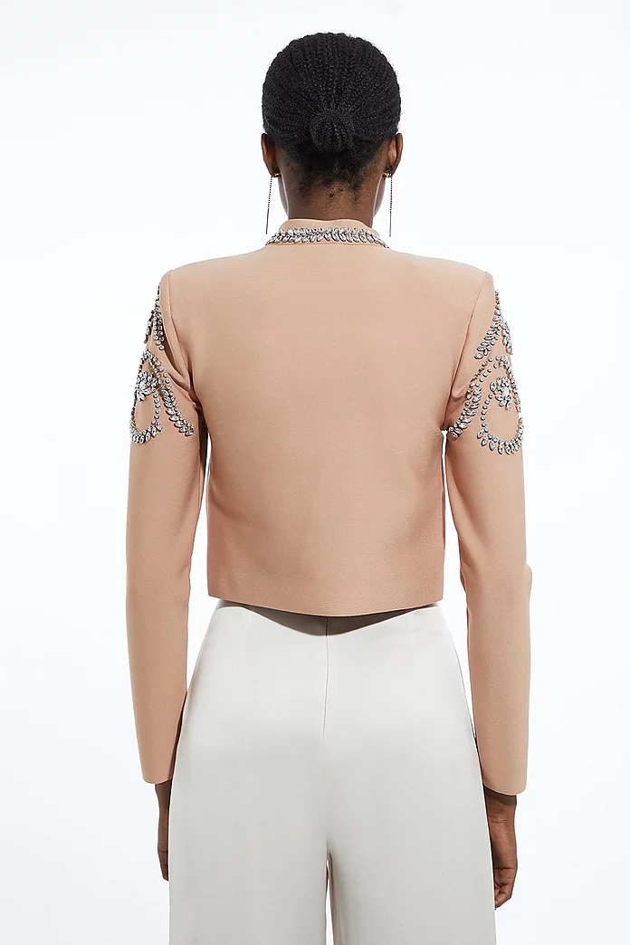 Figure Form Bandage Embellished Knit Jacket | Karen Millen Figure Form Bandage Embellished Knit Jacket | Karen Millen