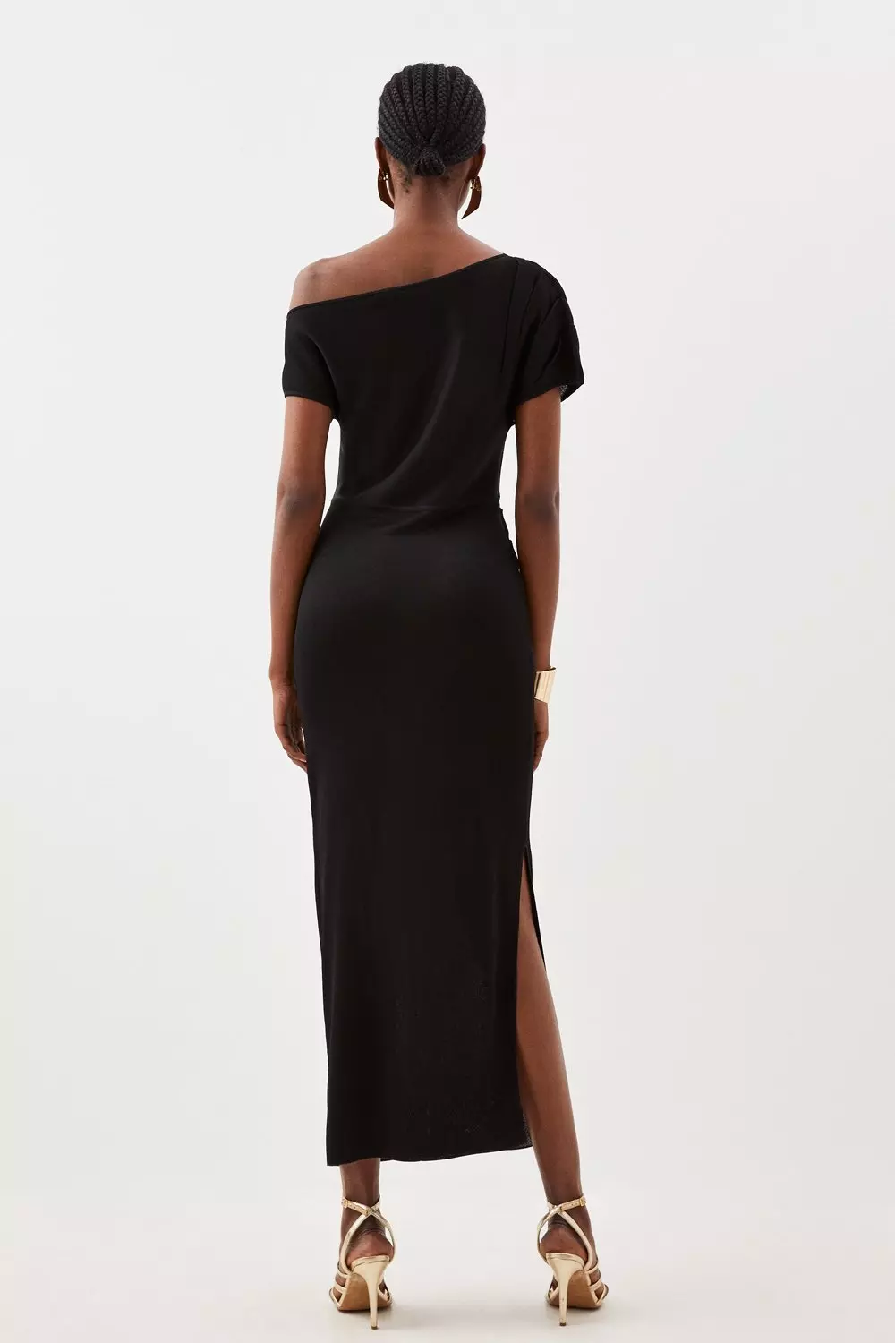 Slinky Viscose Drop Shoulder Knit Midaxi Dress | Karen Millen