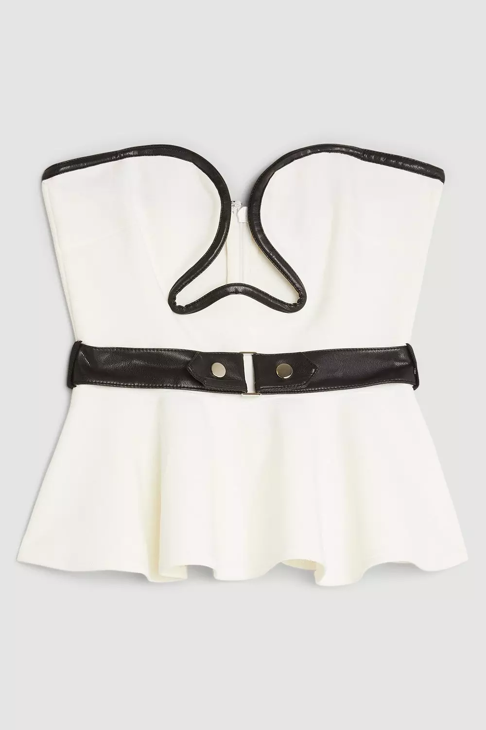Mono Figure Form Bandage Corset Style Knit Peplum Top alternative image