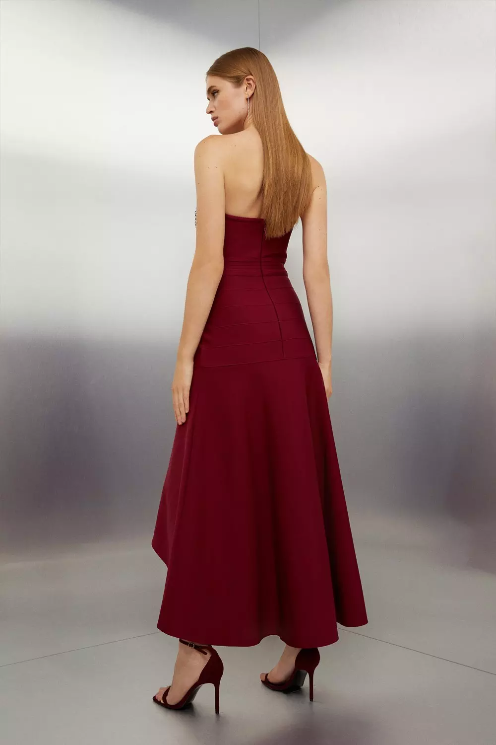 Figure Form Bandage Knit Corset Style Embellished Maxi Dress alternative image
