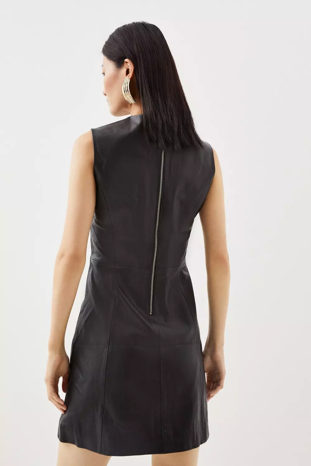 Leather Sleeveless Mini Dress Karen Millen
