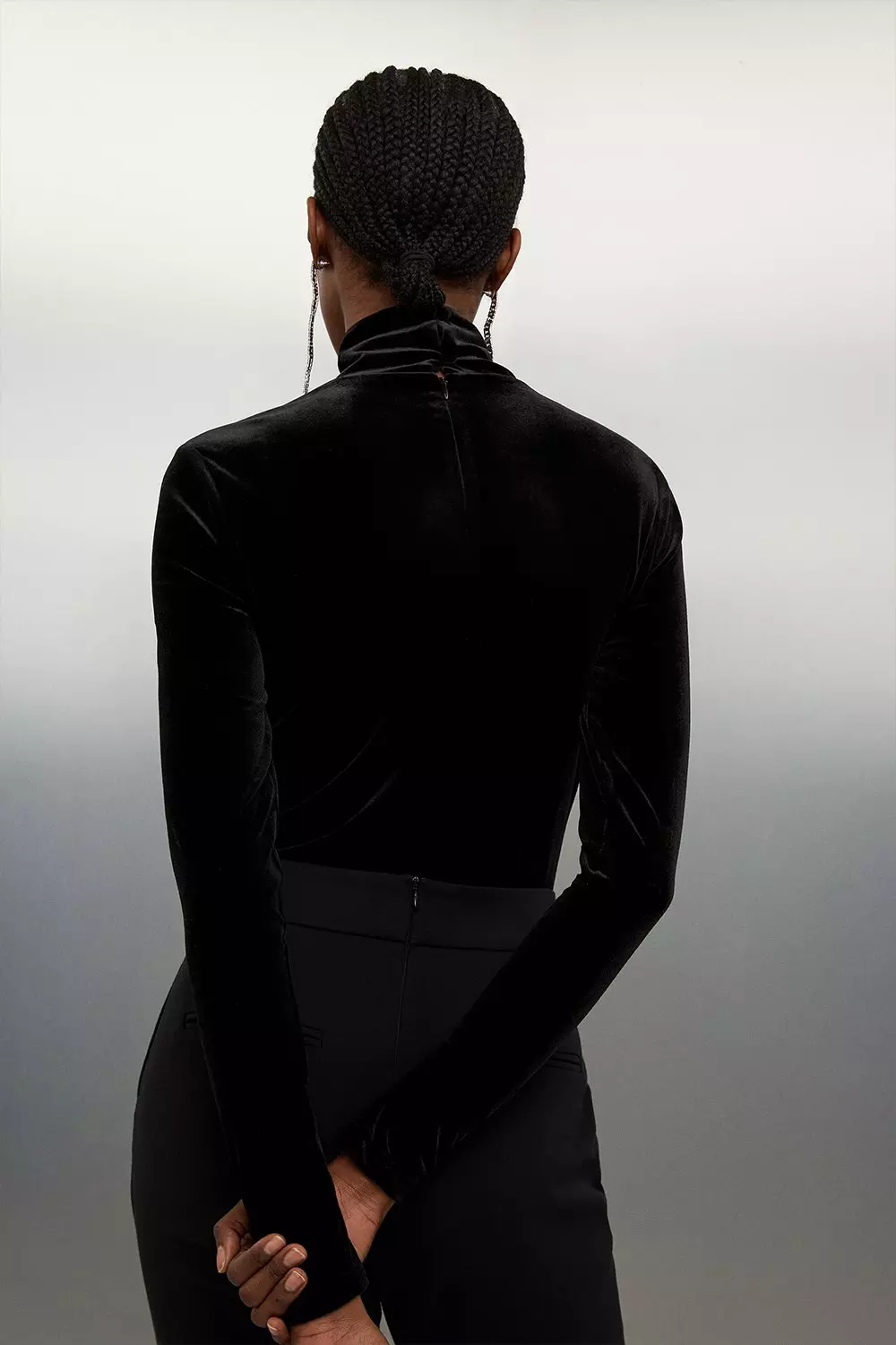 Velvet Jersey Turtleneck Bodysuit Karen Millen