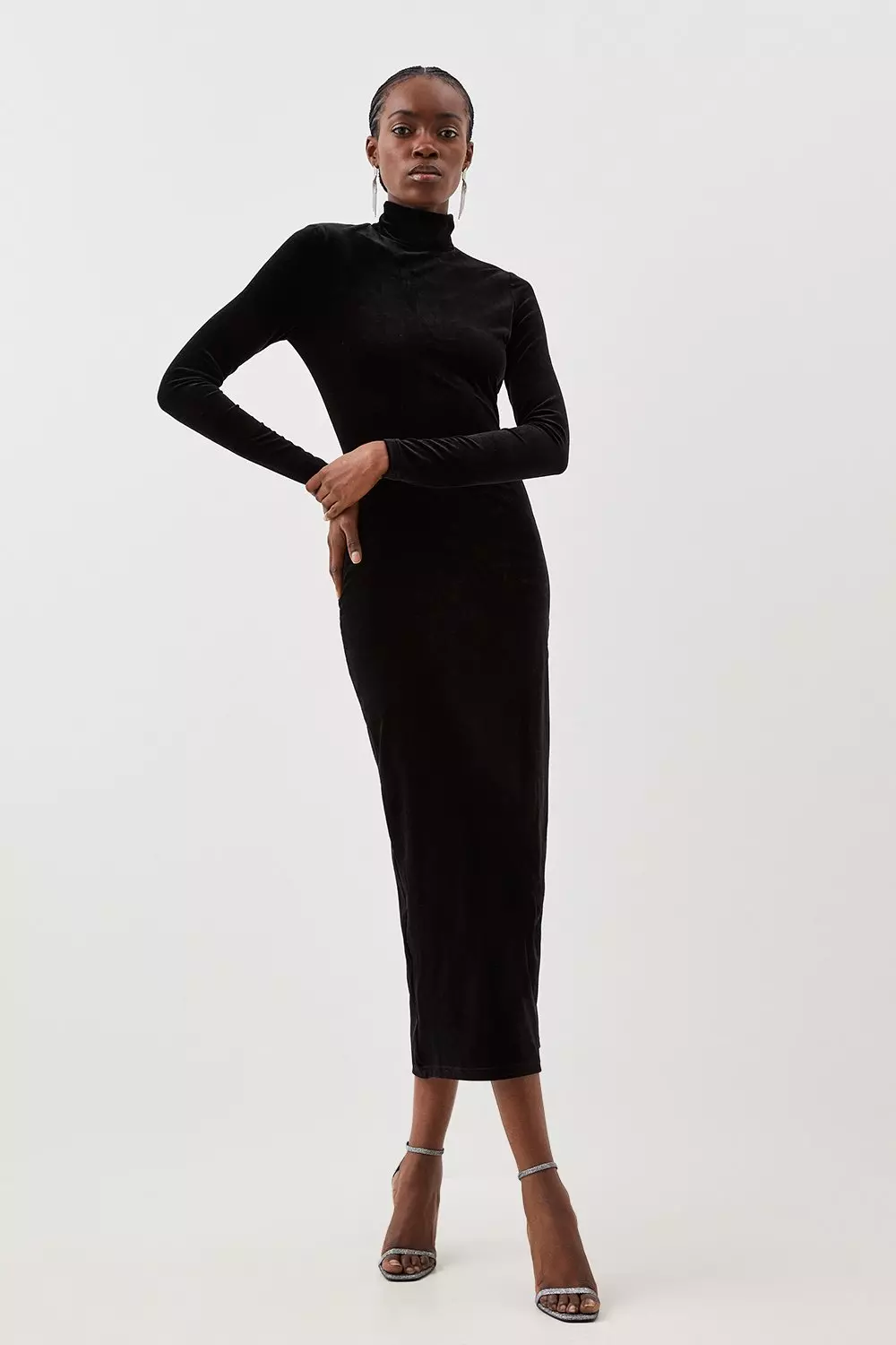 Mock neck maxi dress deals