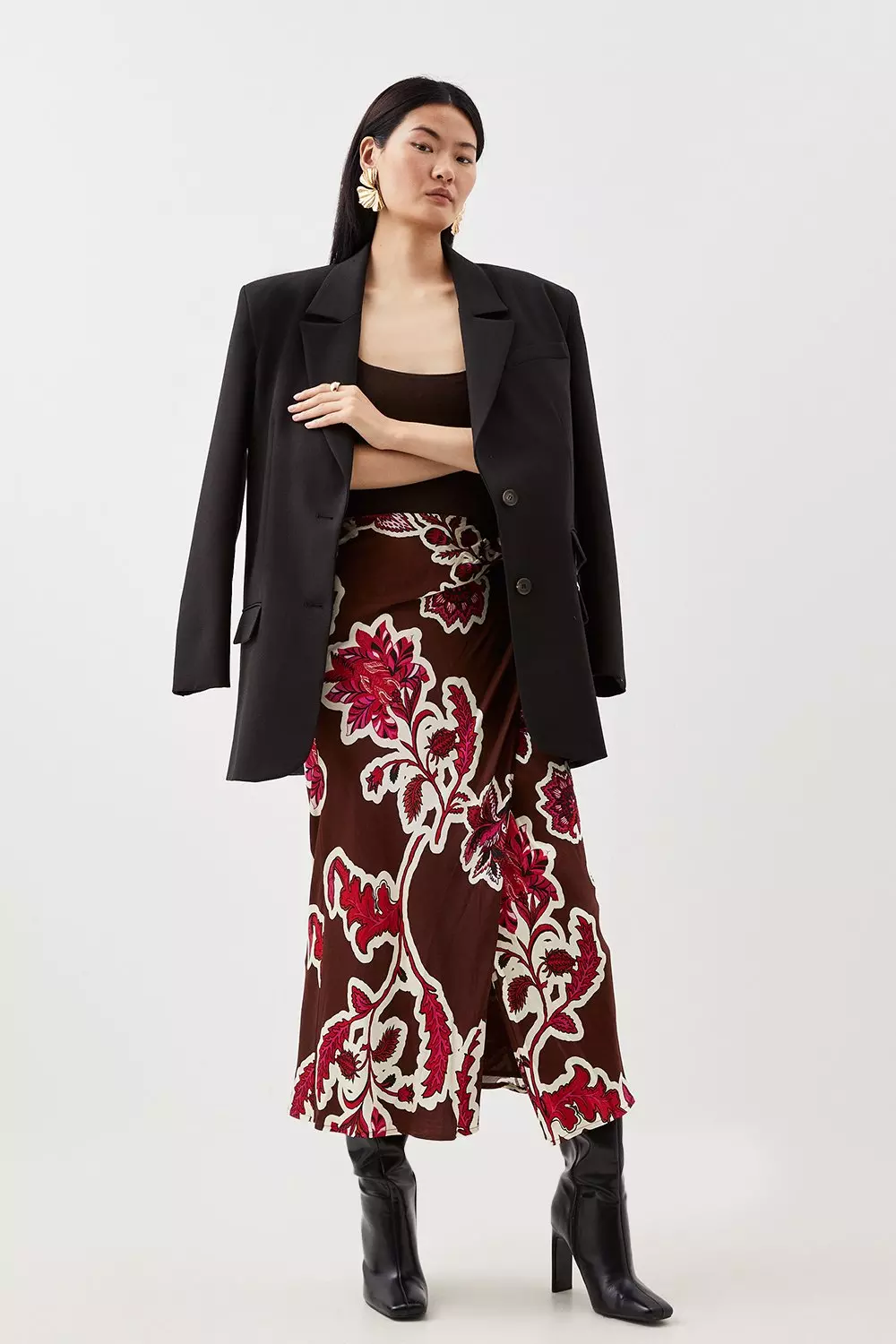 スカート batik skirt Batik Leaf Wrap Midi Skirt | Apricot Clothing