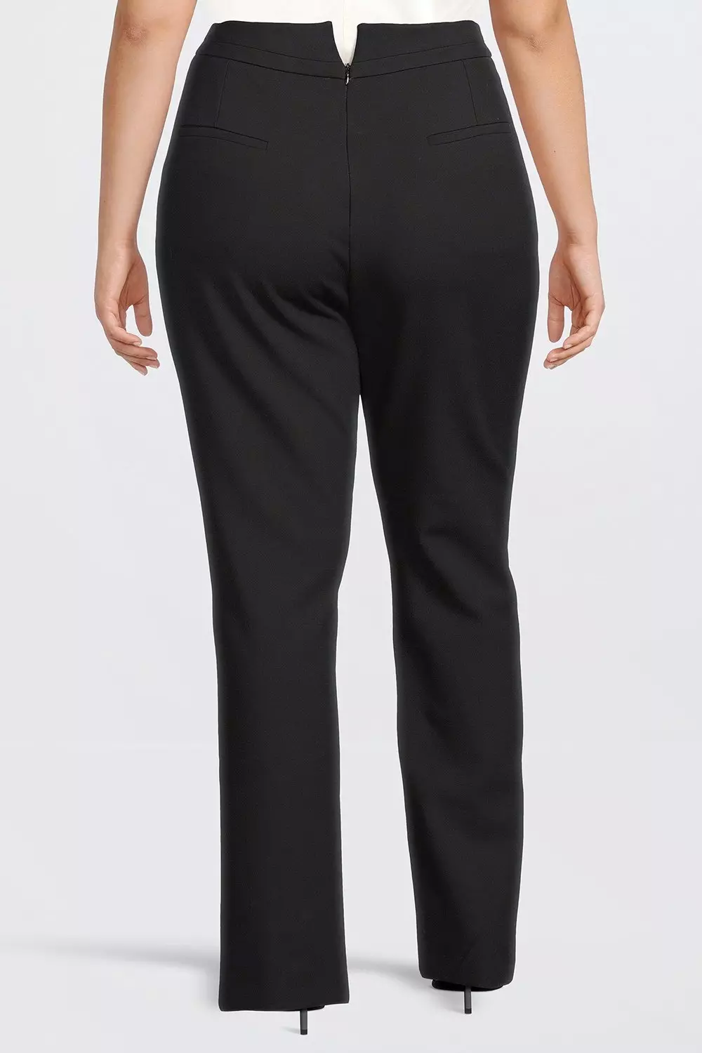 Plus Size Tailored Compact Stretch Split Hem Straight Trouser Karen Millen