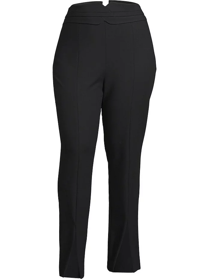 Plus Size Tailored Compact Stretch Split Hem Straight Pants Plus Size Tailored Compact Stretch Split Hem Straight Pants