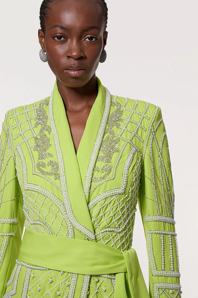 Crystal Embellished Woven Maxi Blazer Dress | Karen Millen Crystal Embellished Woven Maxi Blazer Dress | Karen Millen