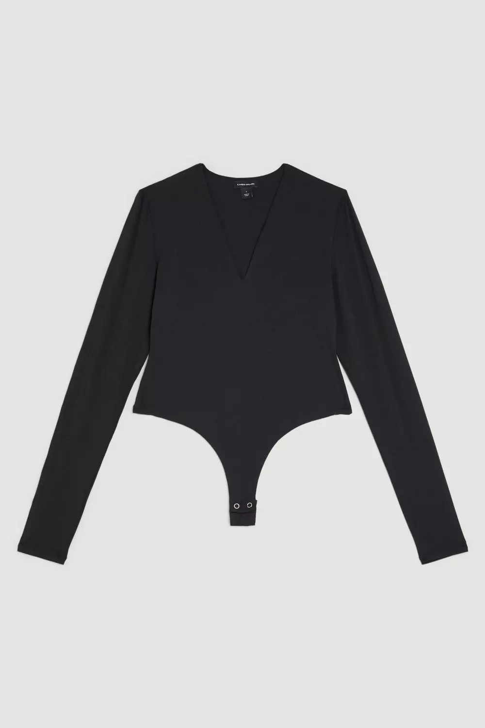 Black long sleeve plunge bodysuit deals