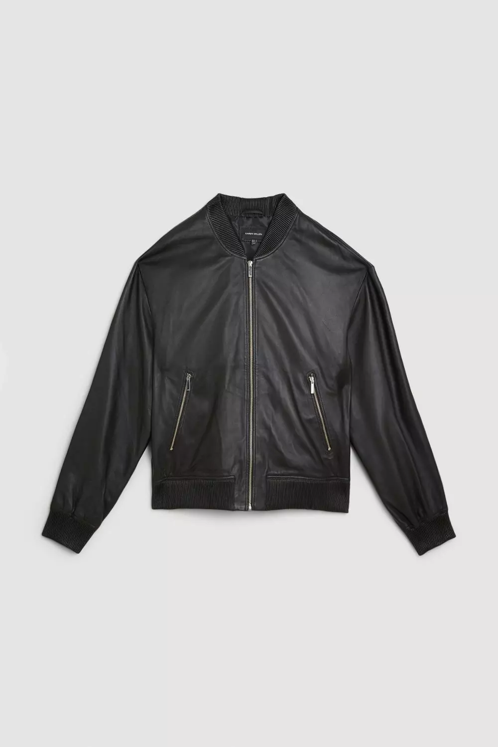 【Karen Millen】モノ テクスチャー ボンバー ジャケット Plus Size Leather Colorblock 90S Moto Jacket | Karen Millen