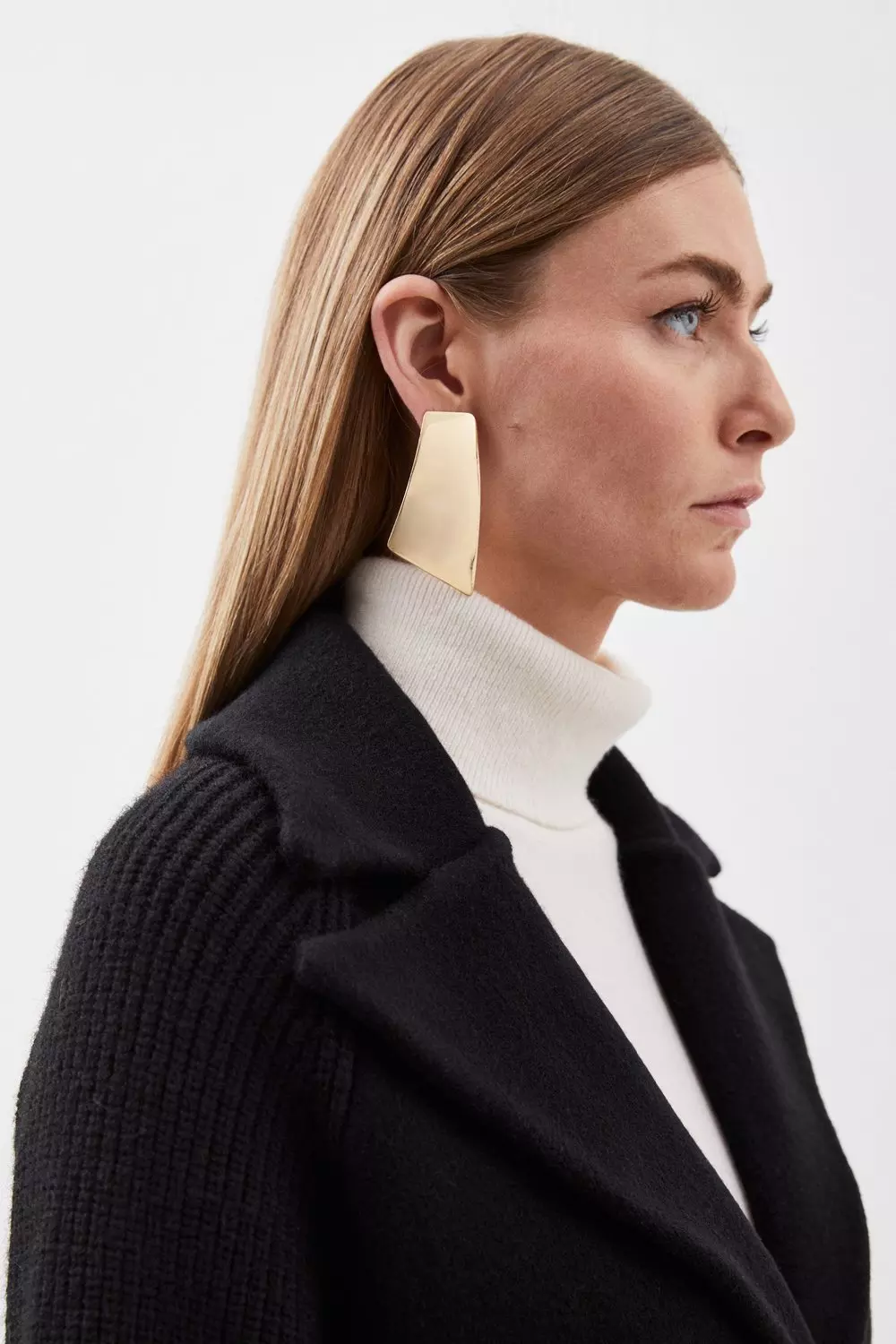 Compact Wool Blend Knit Sleeve Coat | Karen Millen