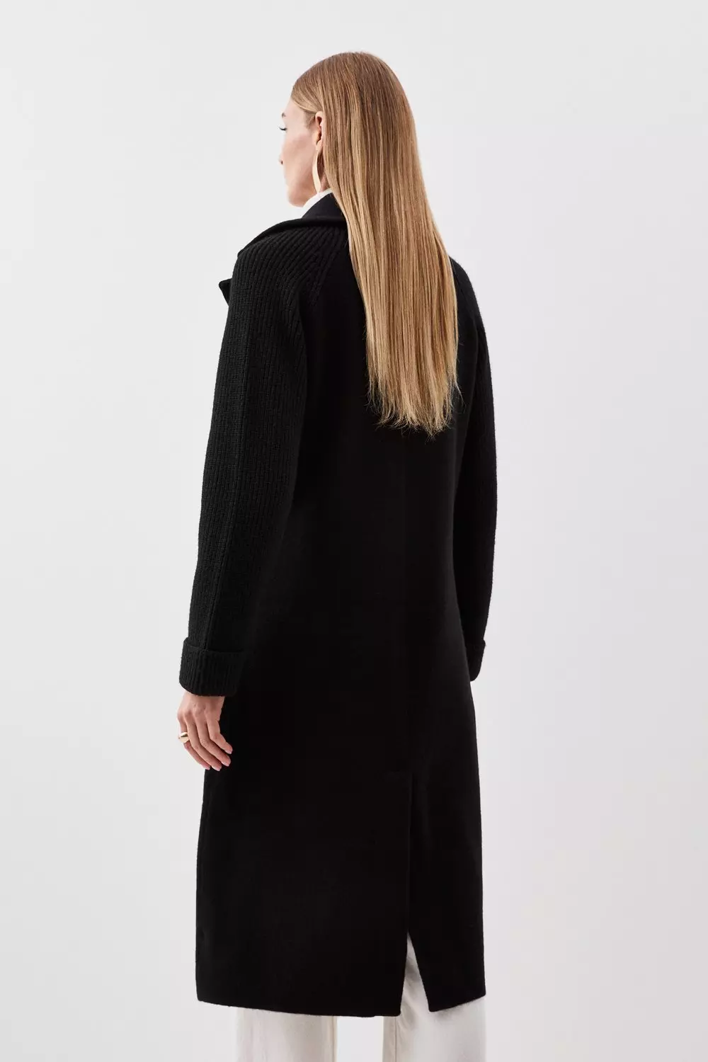 美しい Sleeve Knit Blend Wool Compact Coat Millen Karen | ジャケット・アウター