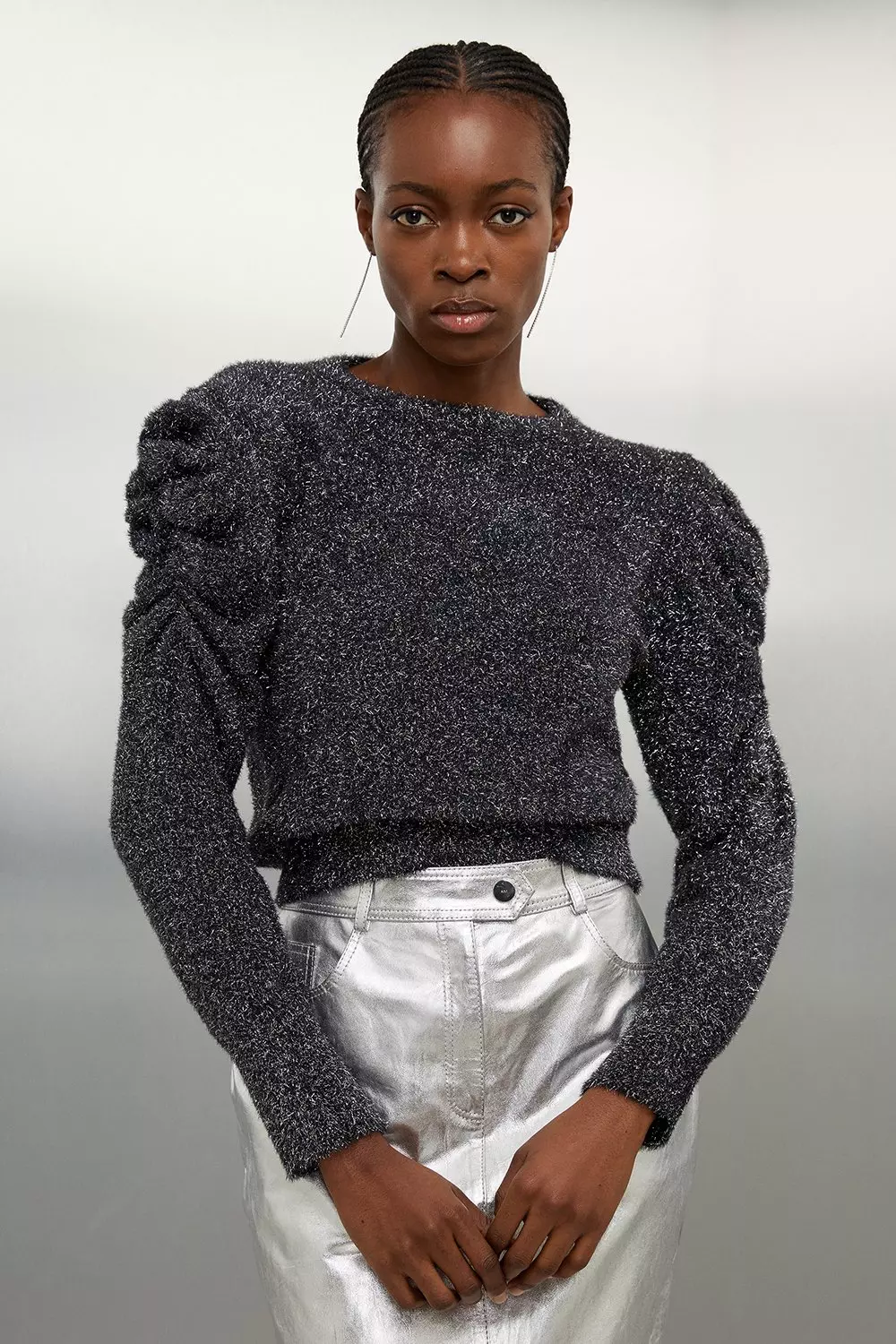 Pewter Eyelash Sparkle Knit Jumper alternative image