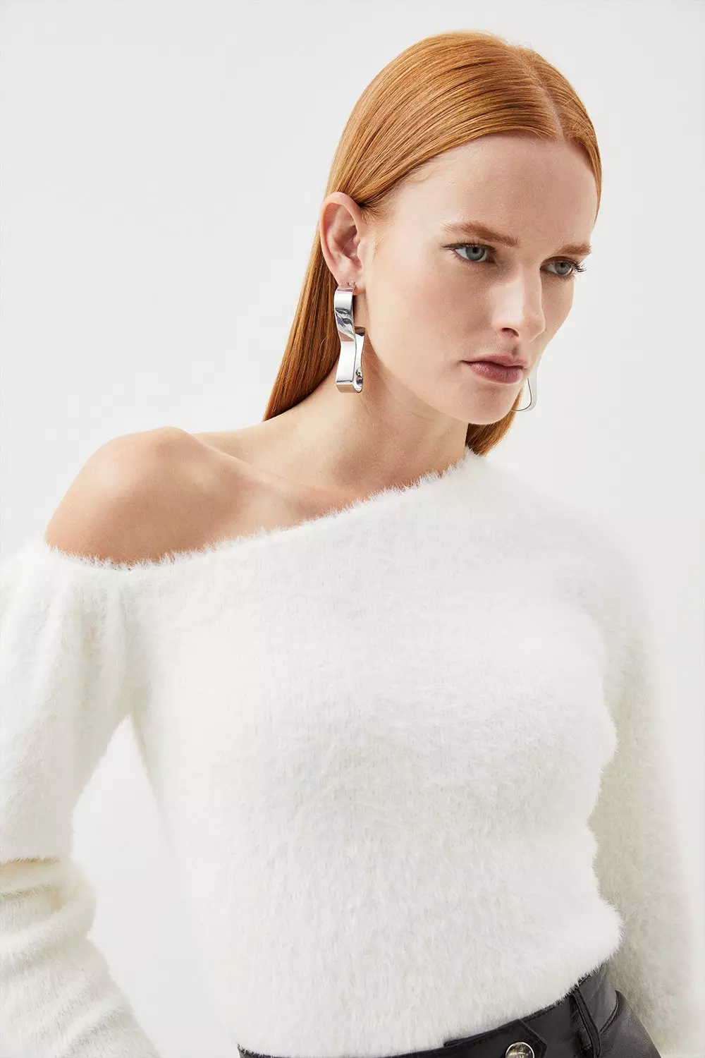 Eyelash Knit Drop Shoulder Sweater | Karen Millen