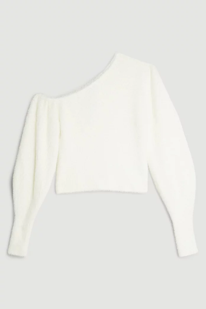 Eyelash Knit Drop Shoulder Sweater | Karen Millen Eyelash Knit Drop Shoulder Sweater | Karen Millen