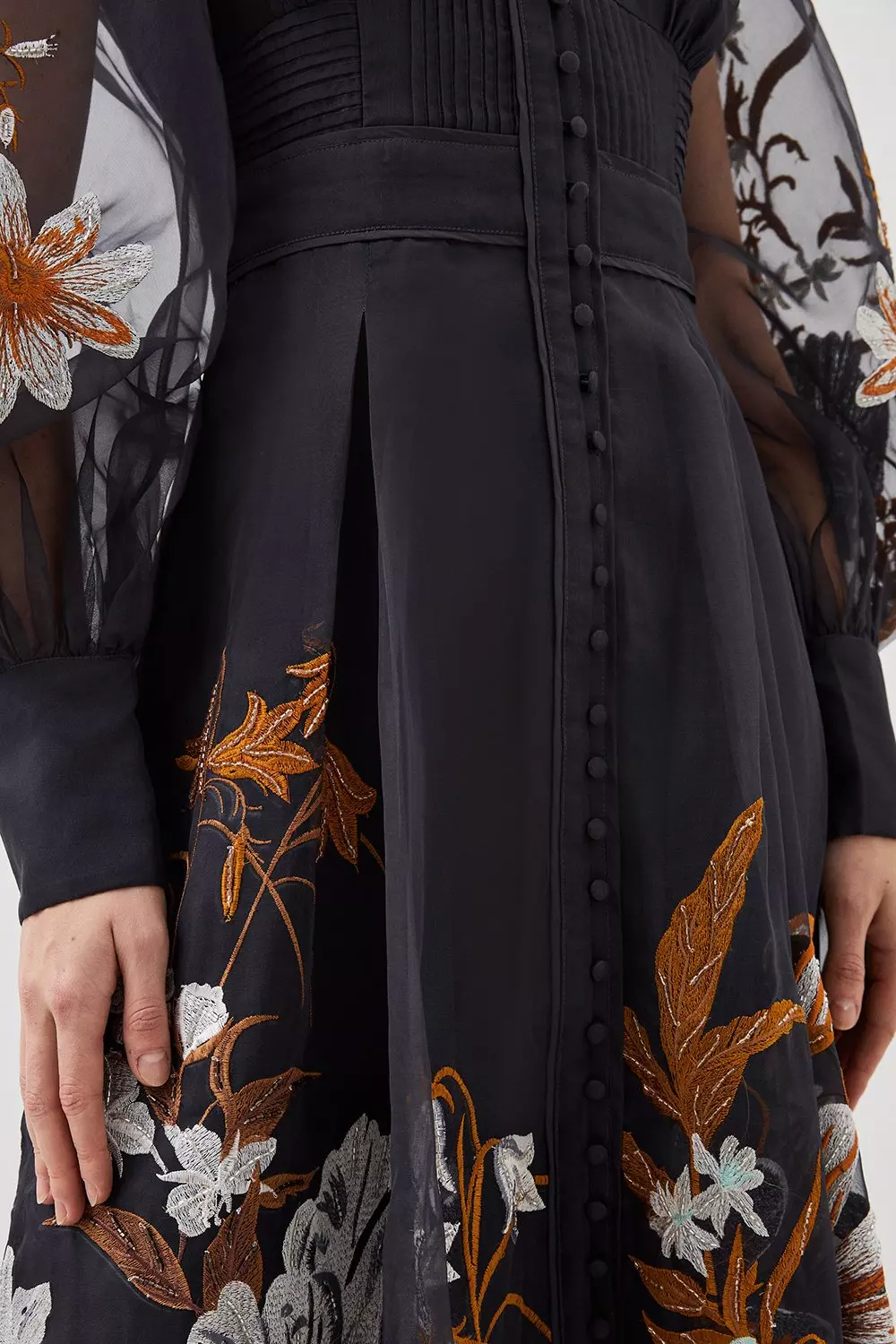 【Kastane】 embroidery organdy dress サイズ0 Premium Embroidered Beaded Organdie Woven Maxi Dress | Karen