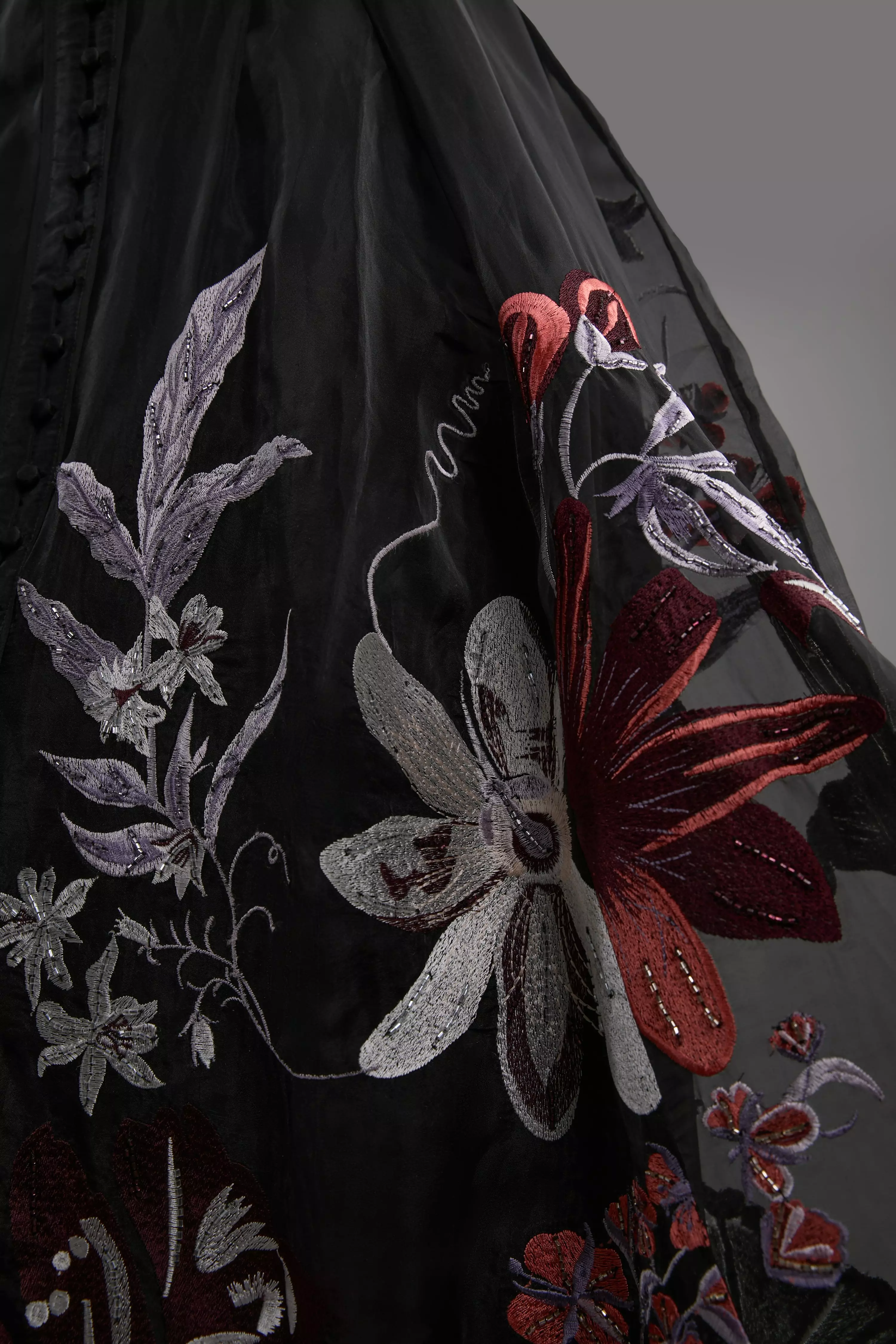 Premium Embroidered Beaded Organdie Woven Maxi Dress | Karen