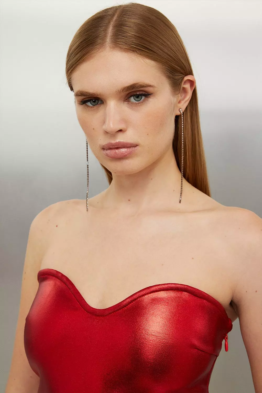 Figure Form Foiled Bandage Knit Tube Top | Karen Millen