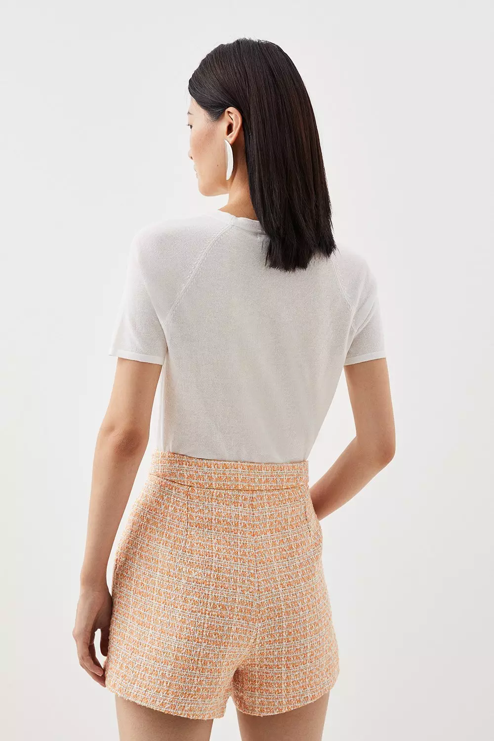 ★Karen Millen★ スエードテーラードロングラインショート Drawstring Waist Collared Zip Through Mid Length Jacket
