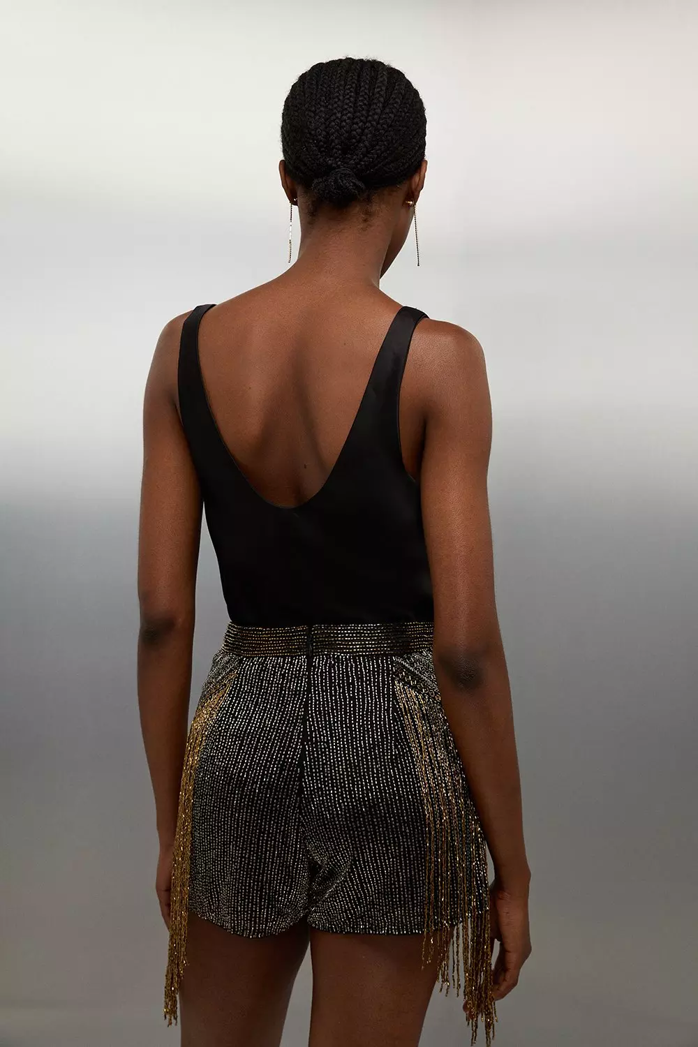 Premium Embellished Fringe Woven Shorts | Karen Millen