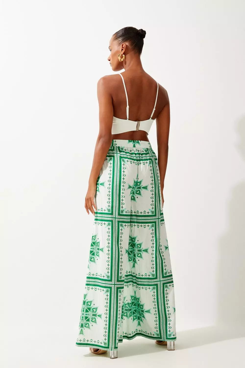【KAREN MILLEN】プリントコットンボイルビーチパンツ Printed Cotton Voile Beach Pants | Karen Millen