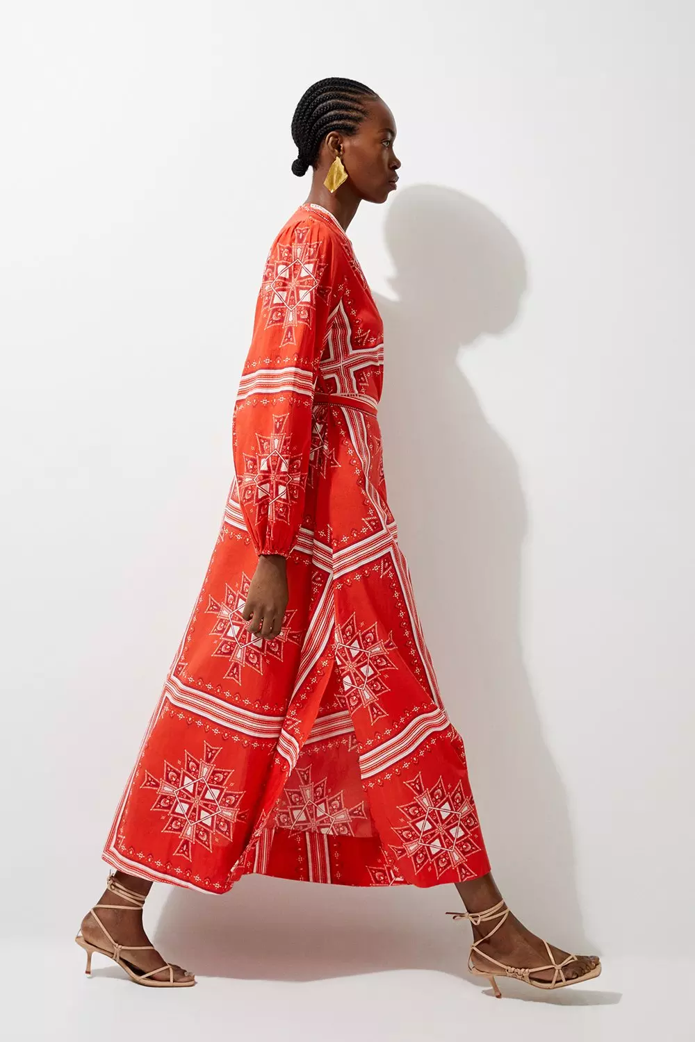 Red kimono maxi dress store