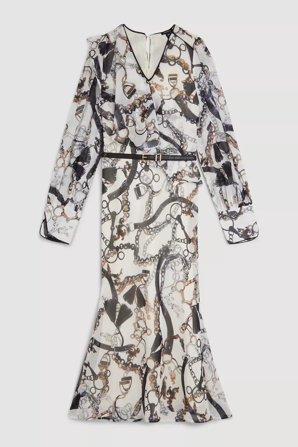 Chain print wrap dress hotsell