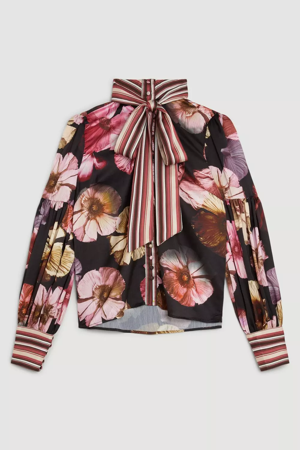 【KAREN MILLEN】ツイルタイボーダープリント織りシャツドレス bkk18154_floral_xl?$
