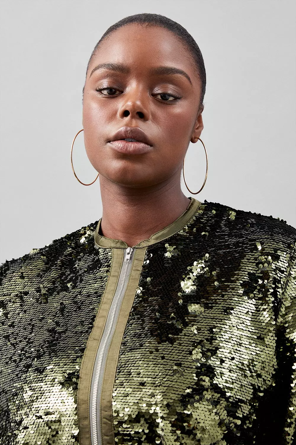 Plus size glitter bomber jacket 2025