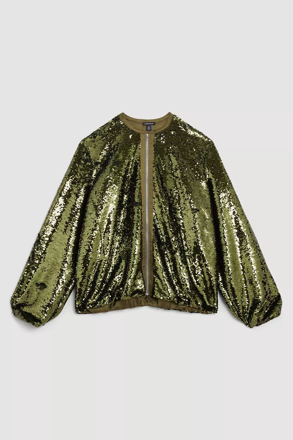 Plus Size Sequin Woven Bomber Jacket Karen Millen