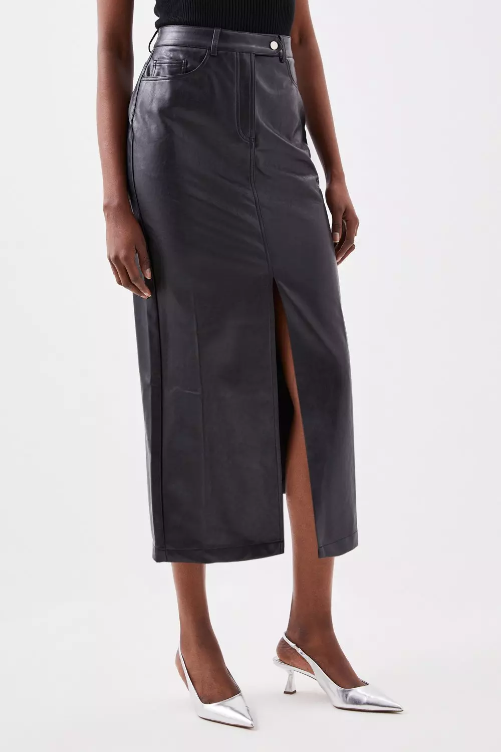 Faux leather pencil skirt dress hotsell