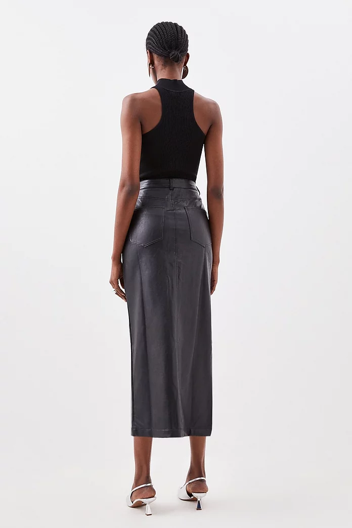 Faux Leather Pencil Maxi Skirt | Karen Millen Faux Leather Pencil Maxi Skirt | Karen Millen