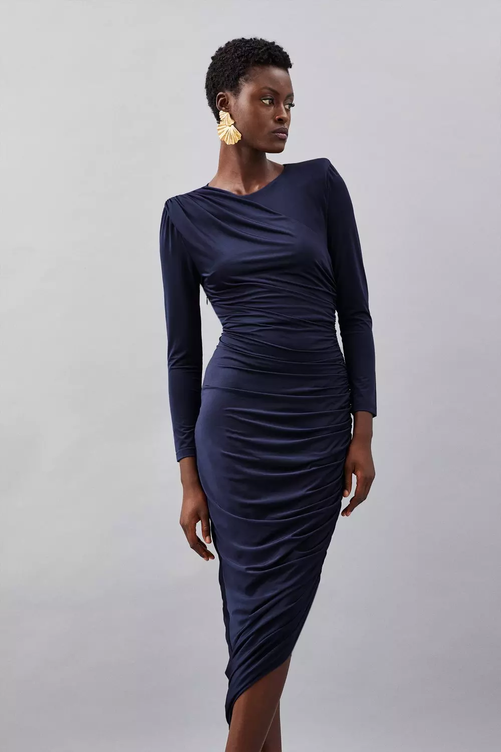 Jersey maxi dress with sleeves best sale