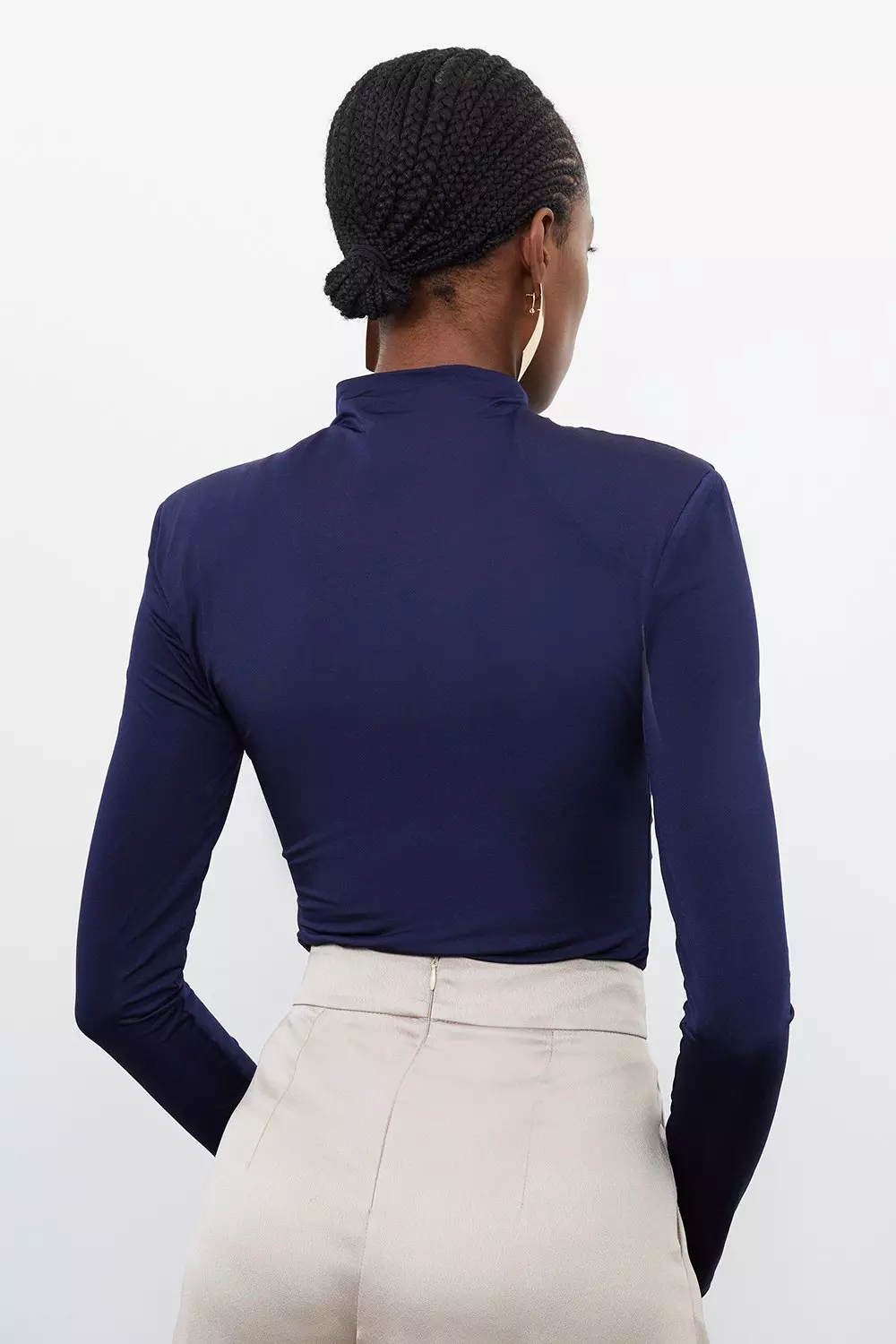Jersey Crepe High Neck Bodysuit | Karen Millen