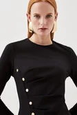 Ponte Tuck Long Sleeve Top | Karen Millen Ponte Tuck Long Sleeve Top | Karen Millen