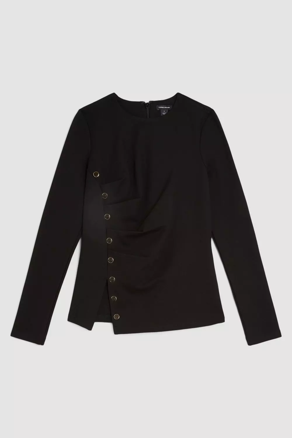Ponte Tuck Long Sleeve Top | Karen Millen