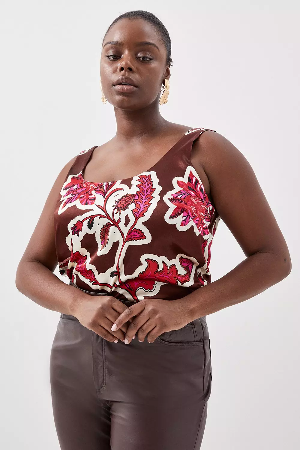 Satin camisole tops plus sizes hotsell
