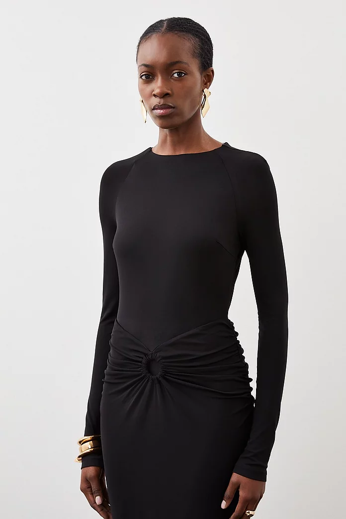 Premium Stretch Crepe Jersey Maxi Dress | Karen Millen Premium Stretch Crepe Jersey Maxi Dress | Karen Millen