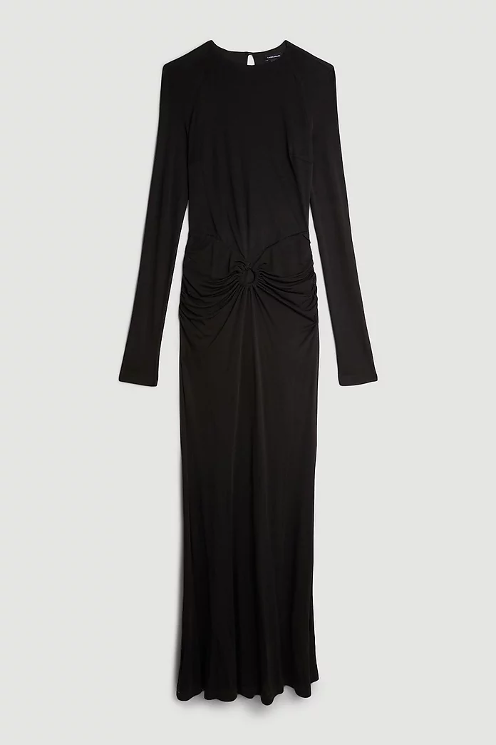 Premium Stretch Crepe Jersey Maxi Dress | Karen Millen Premium Stretch Crepe Jersey Maxi Dress | Karen Millen