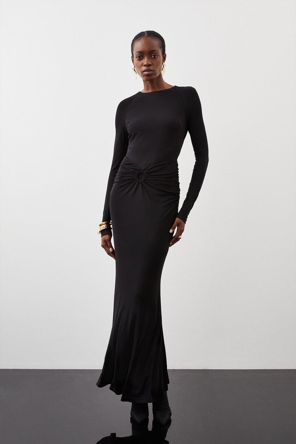 Petite Premium Stretch Crepe Jersey Maxi Dress