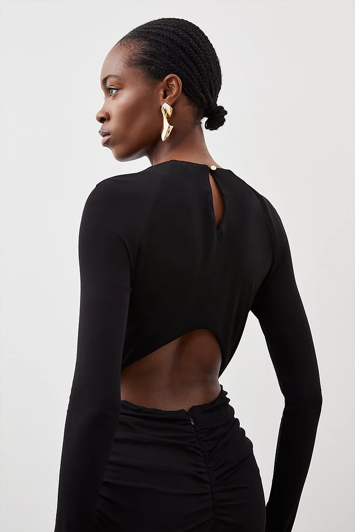 Petite Premium Stretch Crepe Jersey Maxi Dress | Karen Millen Petite Premium Stretch Crepe Jersey Maxi Dress | Karen Millen