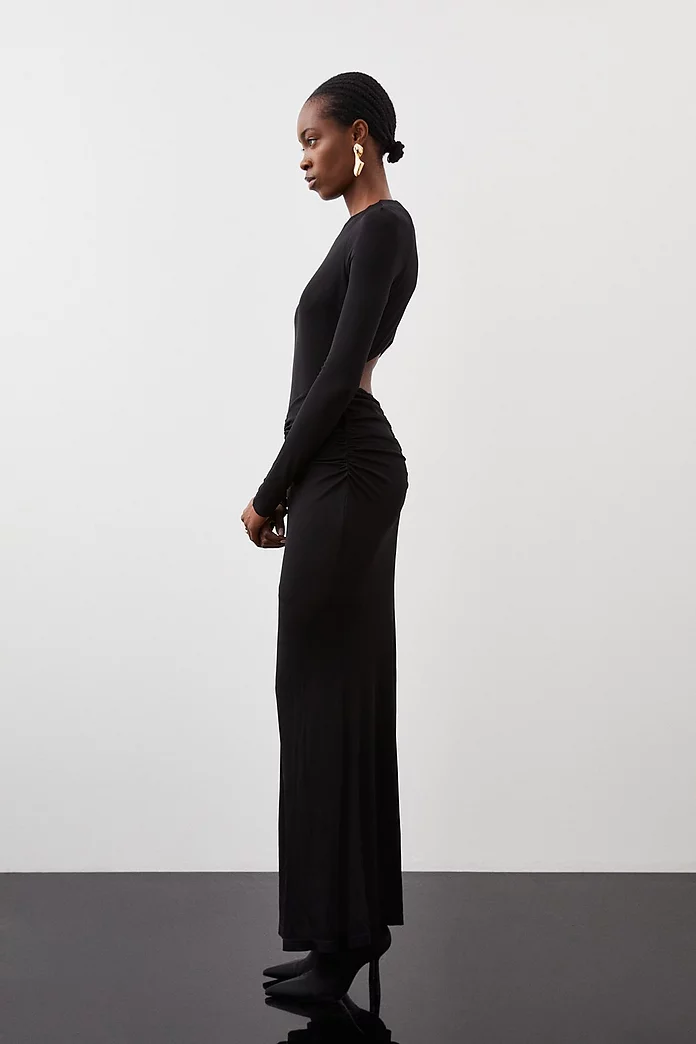 Petite Premium Stretch Crepe Jersey Maxi Dress | Karen Millen Petite Premium Stretch Crepe Jersey Maxi Dress | Karen Millen