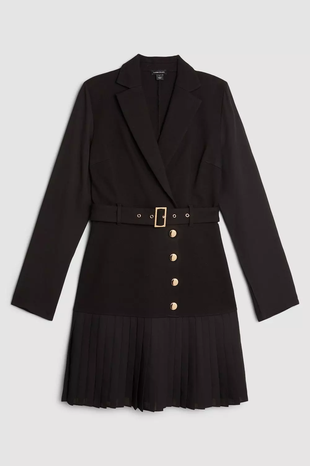 Black Jersey And Georgette Mix Pleat Mini Dress alternative image