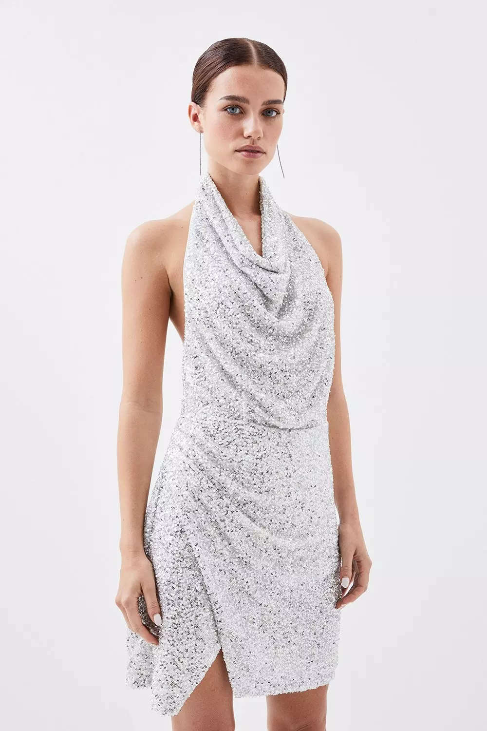 Cowl neck dress sequin hotsell