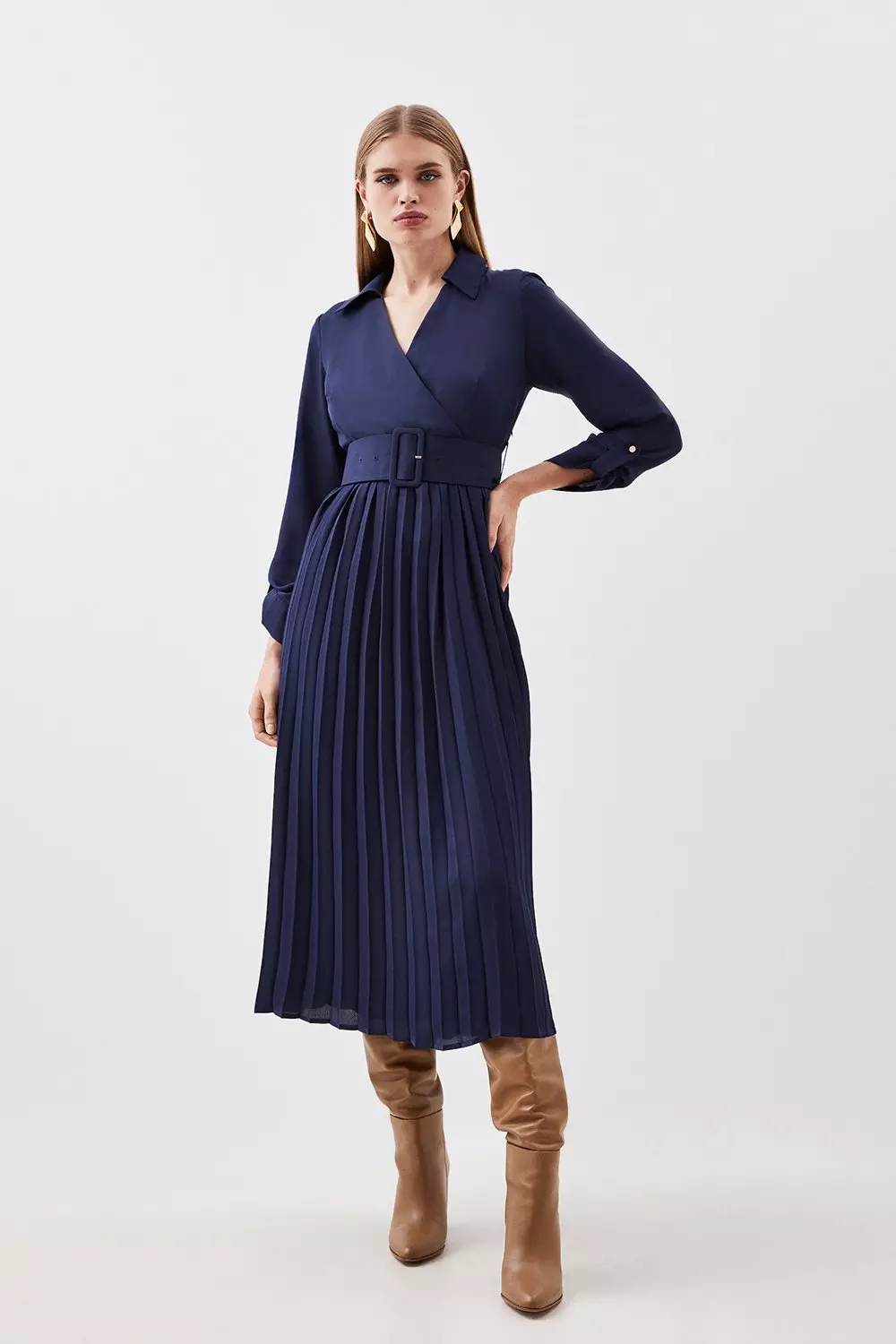 Pleated midi dress karen millen best sale