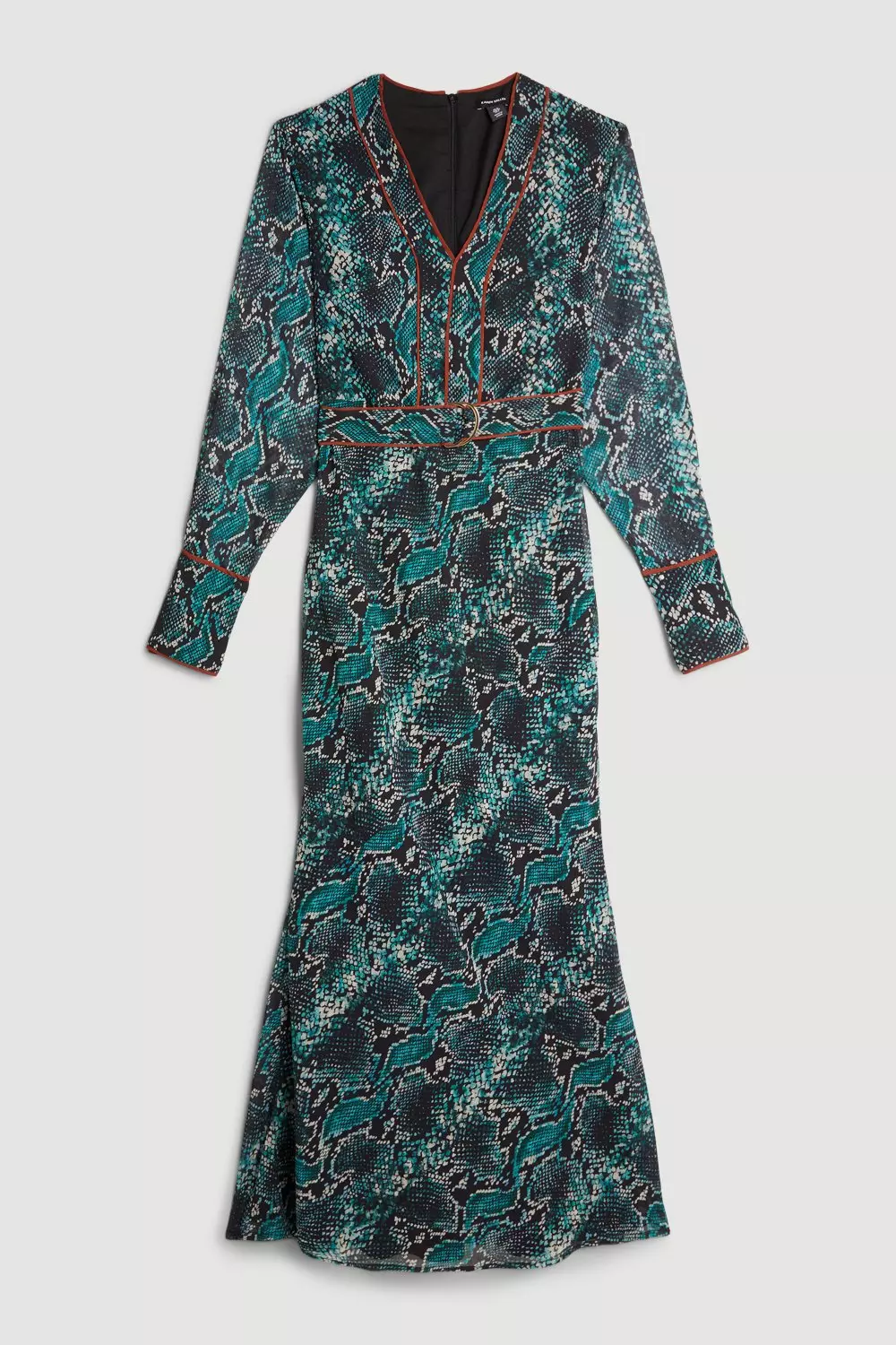 Printed Georgette Woven Maxi Dress With Scarf Detail | Karen