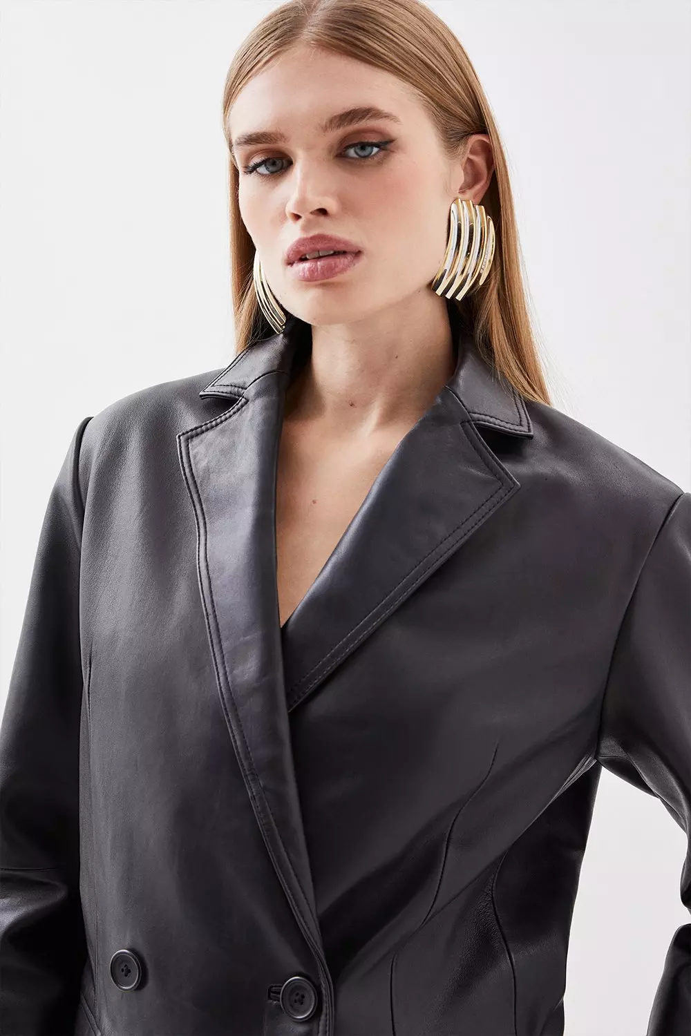 英国【Karen Millen】デニムベルト付きシングルブレストブレザー 英国【Karen Millen】デニムベルト付きシングルブレストブレザー